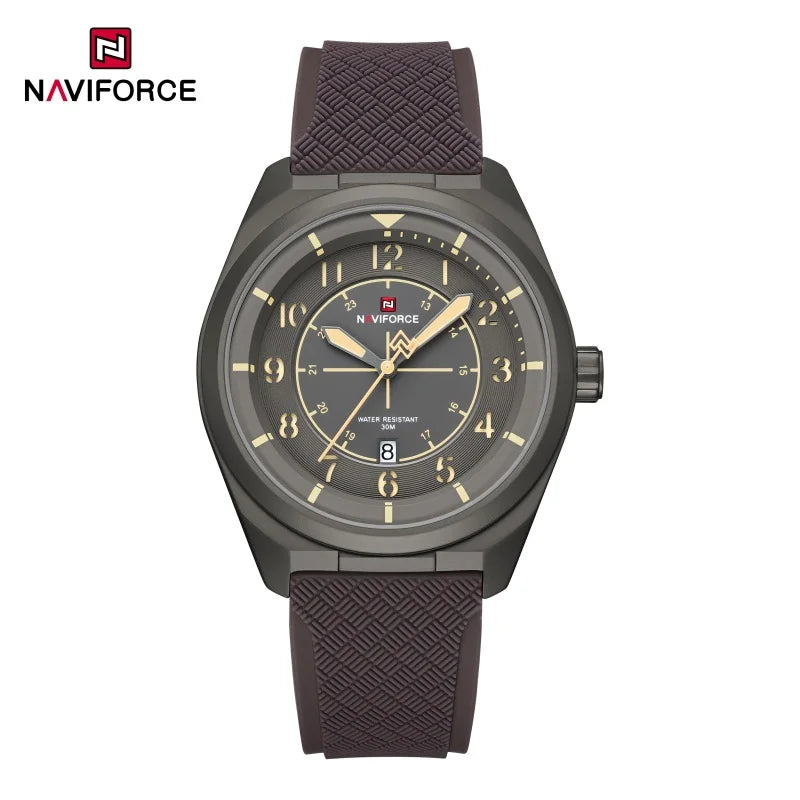 NAVIFORCE Men Quartz Watch 30M Waterproof Sports Luminous Wristwatch Fashion Silicone Strap Daily Casual Watches Reloj Hombre