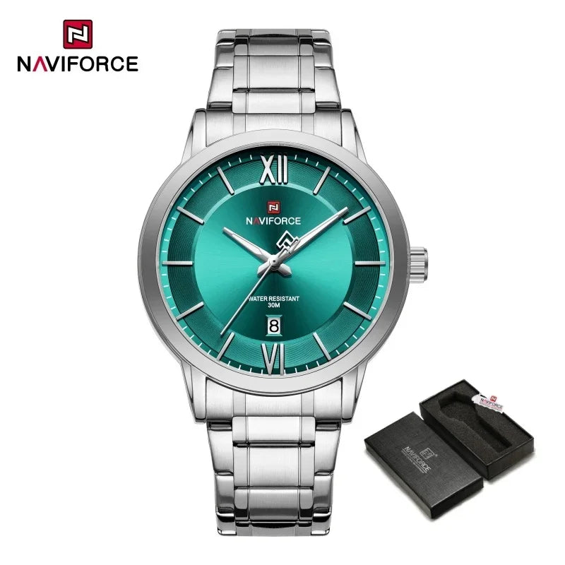 NAVIFORCE Original Watches for Men Military Sports Calendar Clock Luxury Waterproof Quartz Steel Strap WristWatch Reloj Hombre