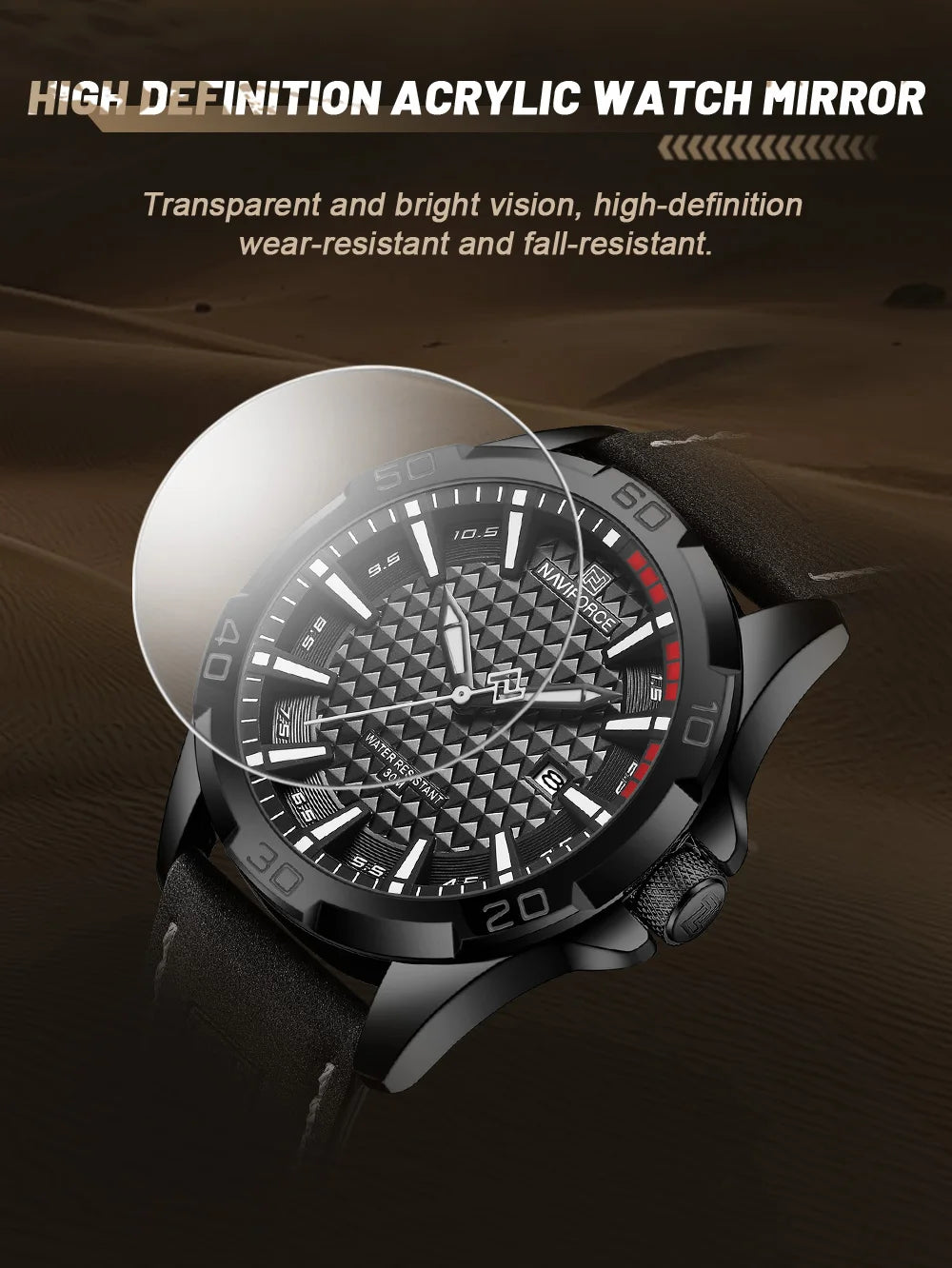 Original Brand Naviforce High Quality Men's Watches Leather Strap Male Waterproof Wristwatch Quartz Date Clock RelogioMasculino