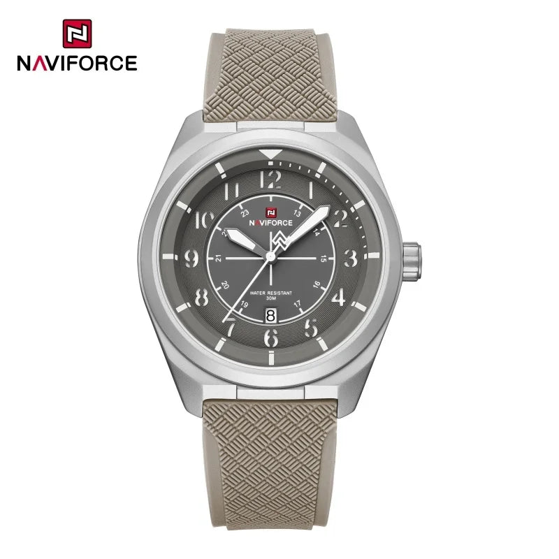 NAVIFORCE Men Quartz Watch 30M Waterproof Sports Luminous Wristwatch Fashion Silicone Strap Daily Casual Watches Reloj Hombre