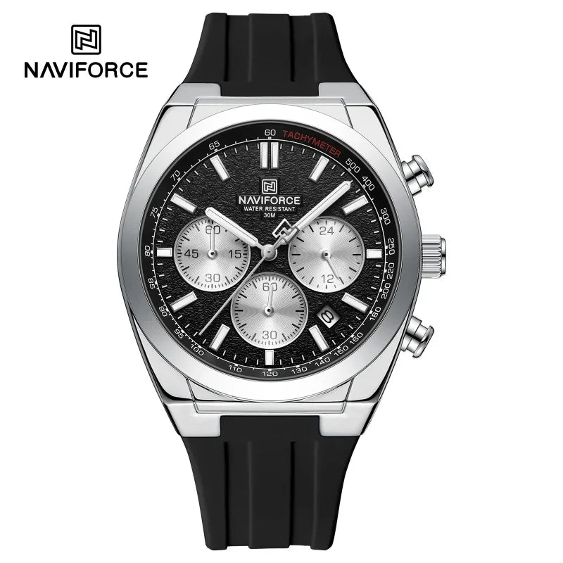 NAVIFORCE Brand Men's Fashion Luxury Quartz Wristwatches Sports 24 Hours and Date Display Waterproof Chronograph Clock Male Gift