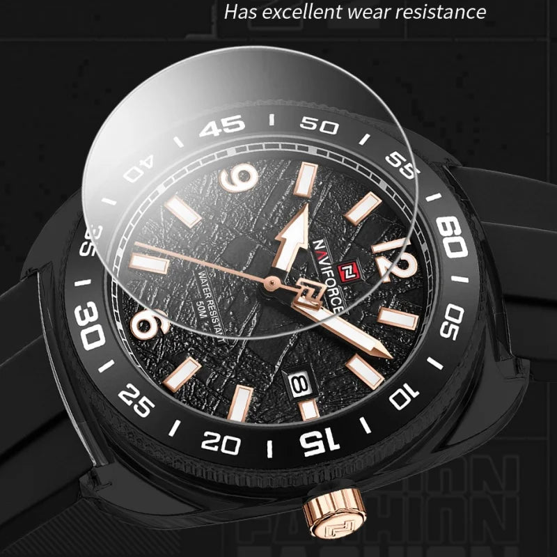 NAVIFROCE Classic Men's Watches Luminous Points Sports 50M Waterproof Watch Calendar Quartz Clock Men's Gift Relogio Masculino