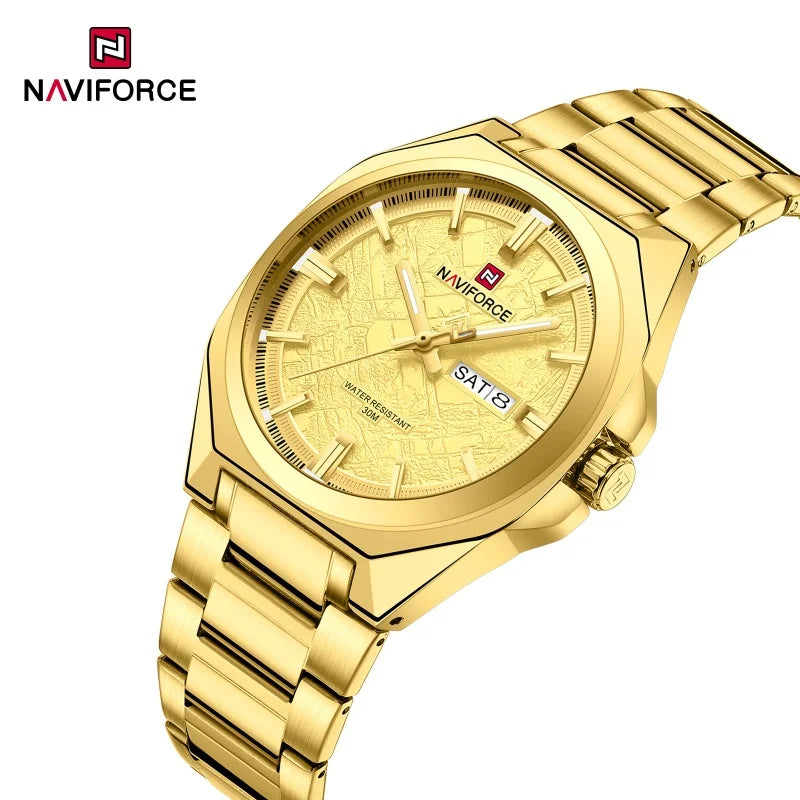 NAVIFORCE Watches for Man Quartz 30M Waterproof Luminous Hand Stainless Steel Business Male Fashion Wristwatch Relogio Masculino