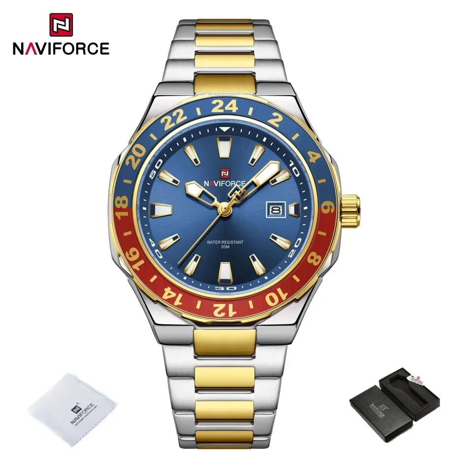 NAVIFORCE Men's Sport Casual Watch Men Military Quartz Wristwatch Date Display Waterproof Male Clock Watches Relogio Masculino