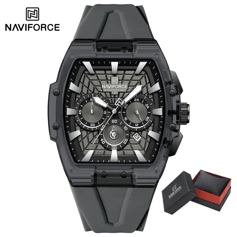 NAVIFORCE Top Brand Watches Men Quartz 5ATM Waterproof Date Luminous Clocks Trendy Sport Outdoor Chronograph Wristwatch for Male