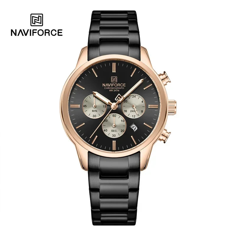 NEW NAVIFORCE Fashion Men's Watch Luxury Waterproof Male Quartz Wristwatch 24 Hour Date Display Male Chronograph Luminous Clock