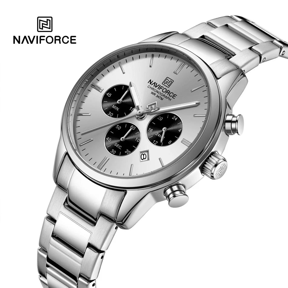 NEW NAVIFORCE Fashion Men's Watch Luxury Waterproof Male Quartz Wristwatch 24 Hour Date Display Male Chronograph Luminous Clock