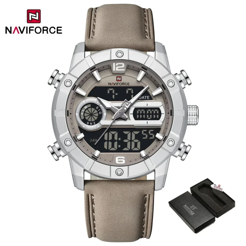 NAVIFORCE Men Watch Fashion Sports Waterproof Alarm Countdown Automatic Calendar Display Luxury Brand Men Original Quartz Watch