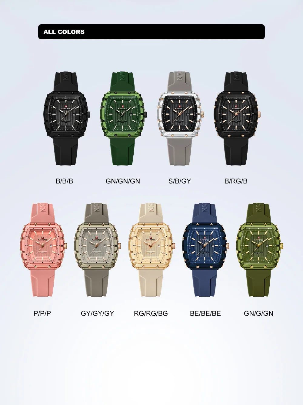 NAVIFORCE Ladies Wristwatches Fashion Comfortable Silicone Strap Date Women's Watches Quality Waterproof Female Luminous Clock