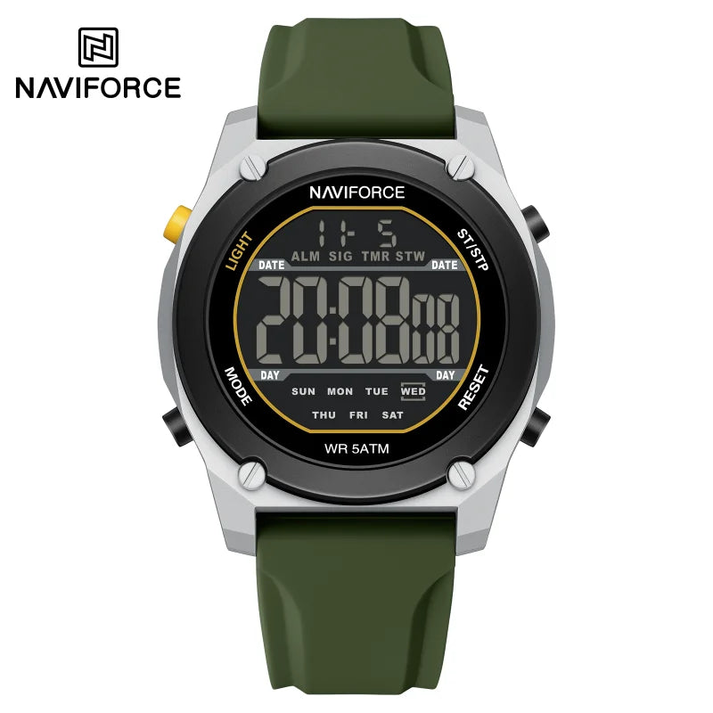 NAVIFORCE Men Digital Watch Sports Fashion Watches Waterproof 50M Man HD Electronic Screen Student Cool Alarm Display Wristwatch