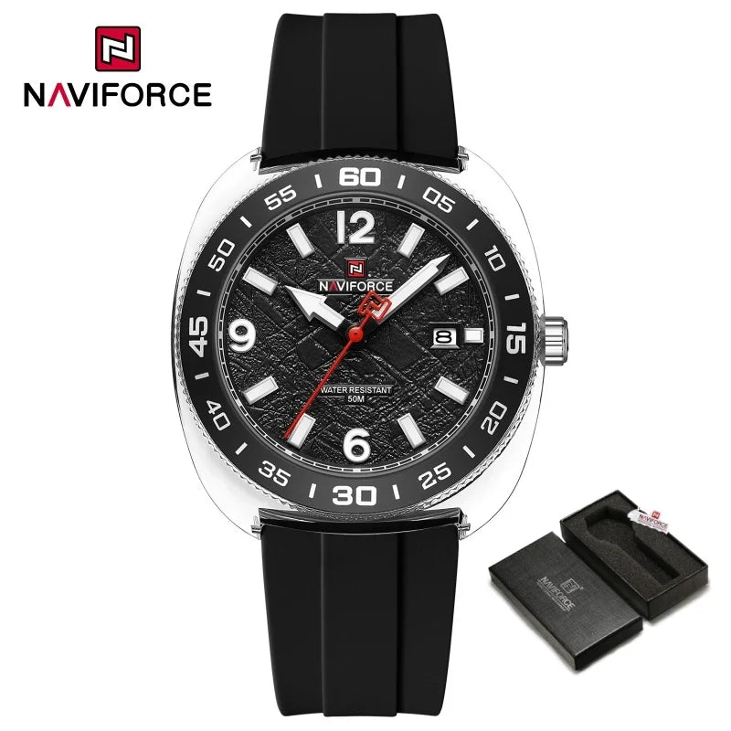 NAVIFROCE Classic Men's Watches Luminous Points Sports 50M Waterproof Watch Calendar Quartz Clock Men's Gift Relogio Masculino