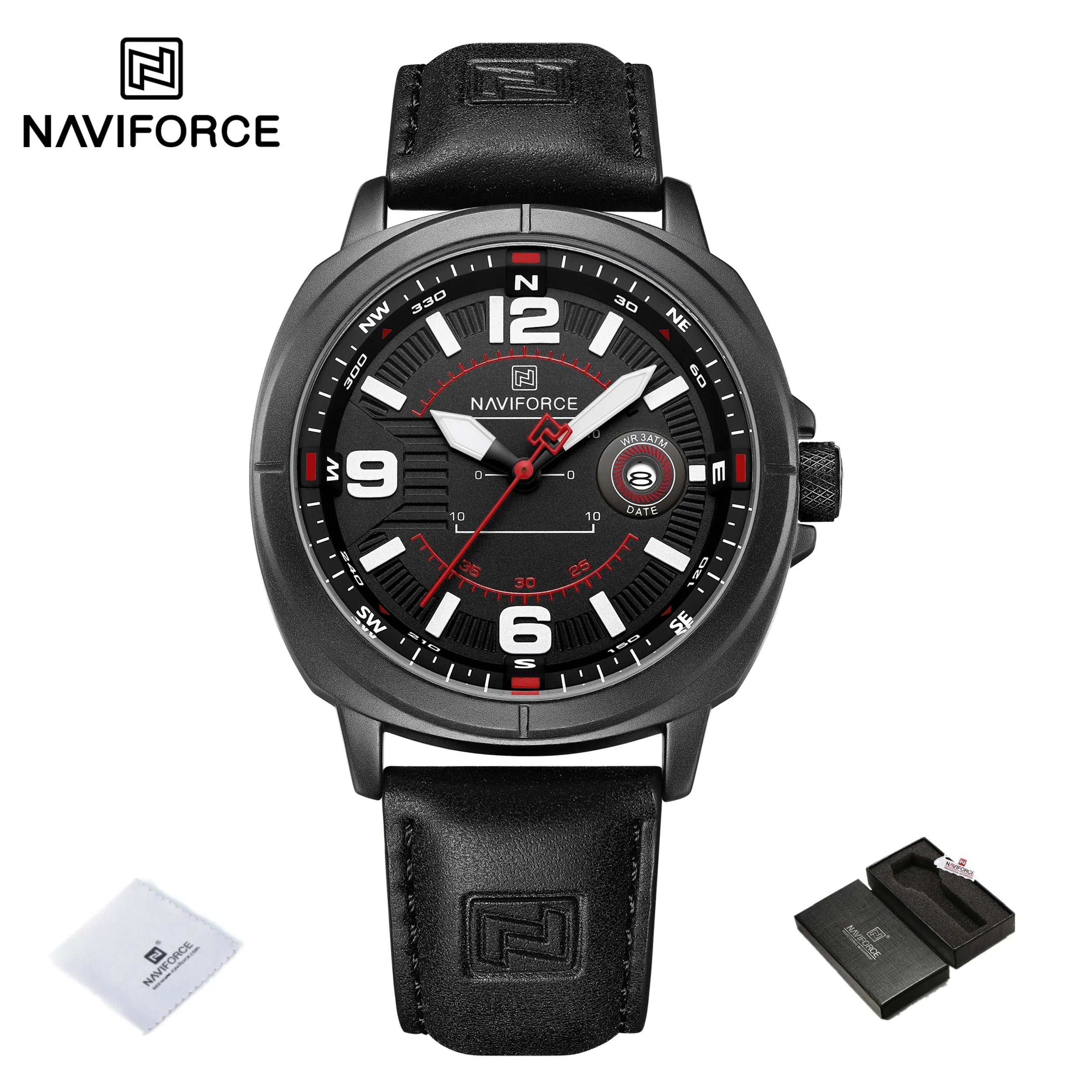 NAVIFORCE New Watches for Men Quartz Calendar 3ATM Waterproof Clocks High Quality PU Strap Male Business Wristwatch Reloj Hombre