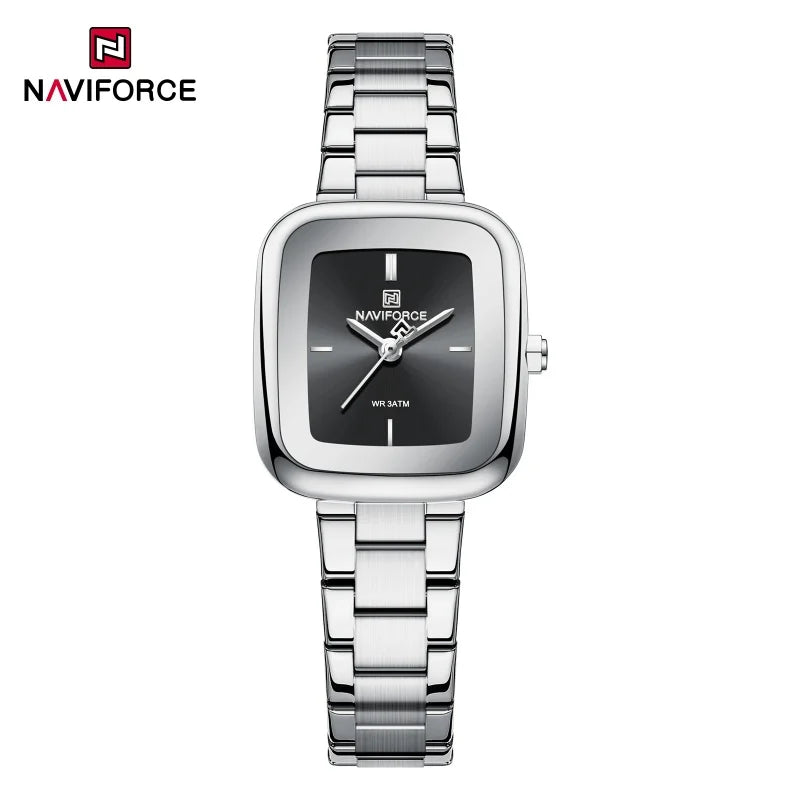NAVIFORCE Unique Square Watches for Women 30M Waterproof Women's Stainless Steel Watches Sports Fashion Ultra Light Girls' Watch