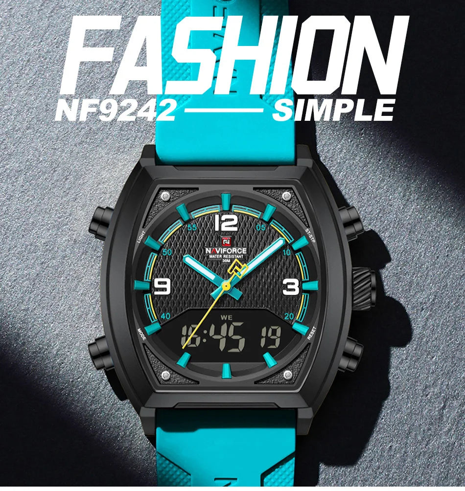 NAVIFORCE Digital Men Military Watch Waterproof Wristwatch Quartz Clock Sports Big Watches Man Dual Display Relogios Masculino