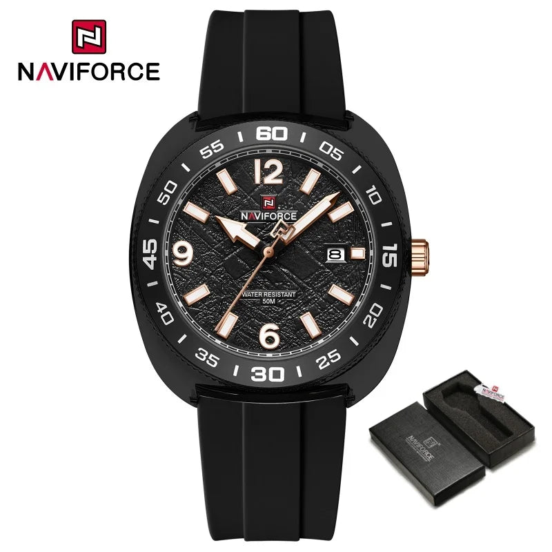 NAVIFROCE Classic Men's Watches Luminous Points Sports 50M Waterproof Watch Calendar Quartz Clock Men's Gift Relogio Masculino