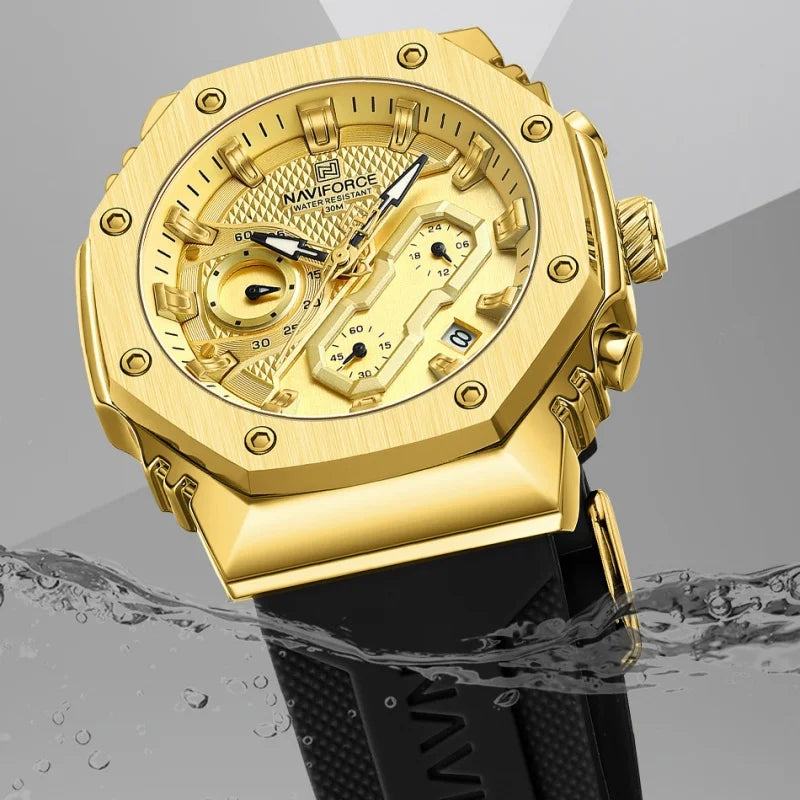 Top Brand NAVIFORCE Women's Watch Quartz Chronograph 24 Hours Luminous Soft Silicone Strap Woman Fashion Luxury Business Clocks