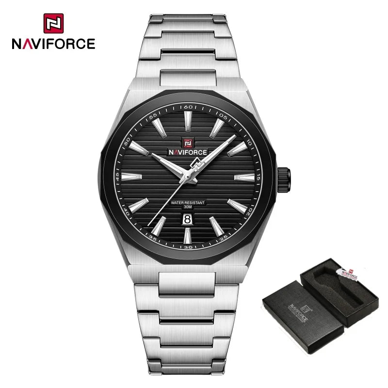 NAVIFORCE Fashion Waterproof Quartz Wristwatch Luminous Point Men Watch Date Display Sports Clock Man Watches Relogio Masculino