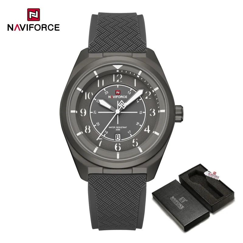 NAVIFORCE Men Quartz Watch 30M Waterproof Sports Luminous Wristwatch Fashion Silicone Strap Daily Casual Watches Reloj Hombre