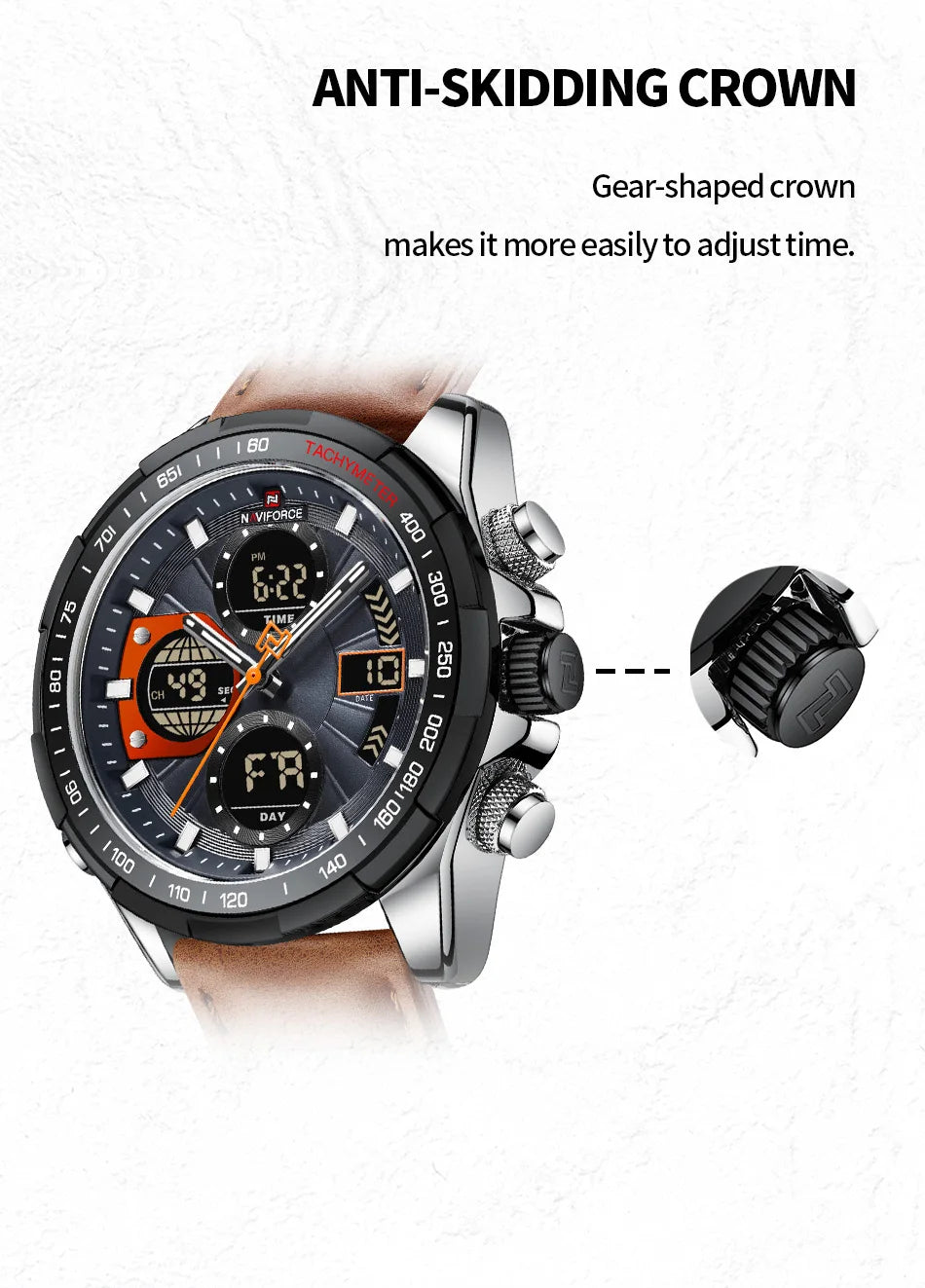 NAVIFORCE Military Watches for Men Luxury Sport Chronograph Alarm WristWatch Waterproof Quartz Big Clock Digital Male Watch