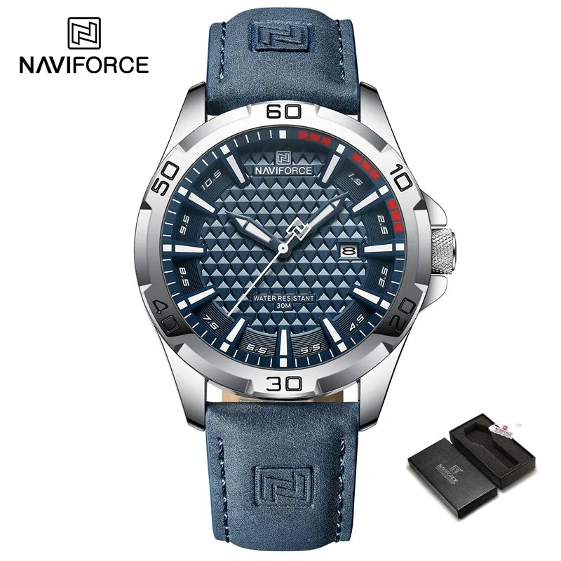 Original Brand Naviforce High Quality Men's Watches Leather Strap Male Waterproof Wristwatch Quartz Date Clock RelogioMasculino