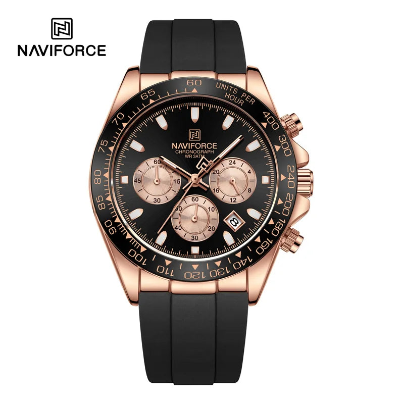 NAVIFORCE Men's Sport Watch Silicone Band Luminous Muti Chronograph Casual Wristwatch Relogio Masculino Male Gift with 2025 Mode