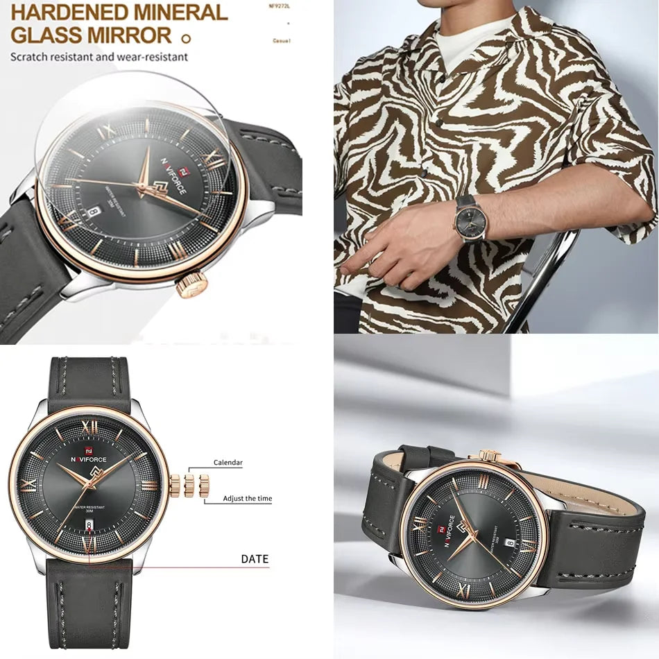 NAVIFORCE 2025 High Quality Men's Luxury Quartz Wristwatch Sports Date Waterproof Fashion Clock Top Brand Male Relogio Masculino