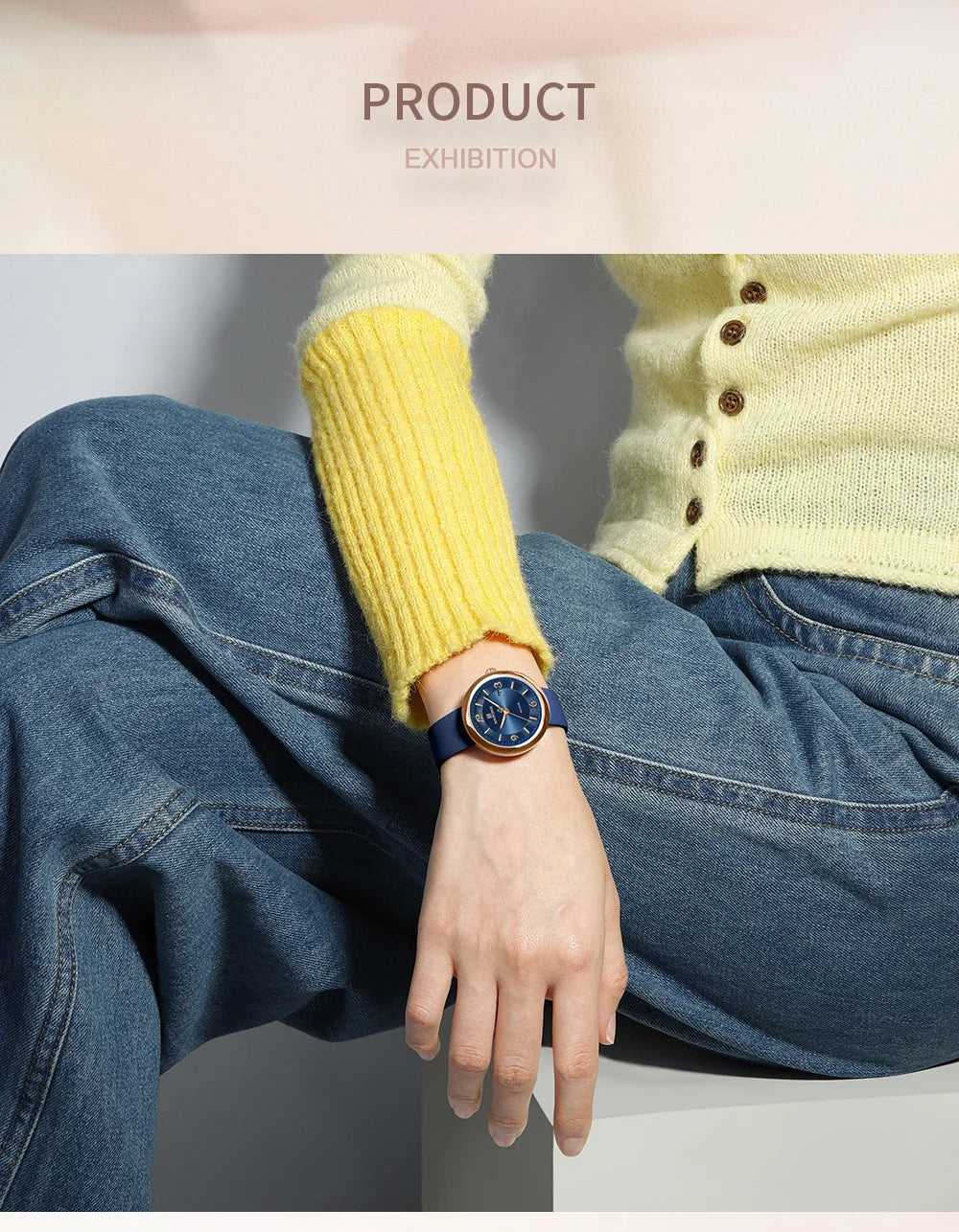 NAVIFORCE New Women Daily Quartz Watch Lightweight Floral Dial 3ATM Waterproof PU Strap Elegant Lady Wristwatch Relogio Feminino