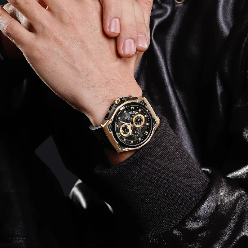 NAVIFORCE Men's Luxury Silicone Strap Male Quartz Wristwatch Casual Sport Waterproof Luminous Clock Relogio Masculino 2024 New