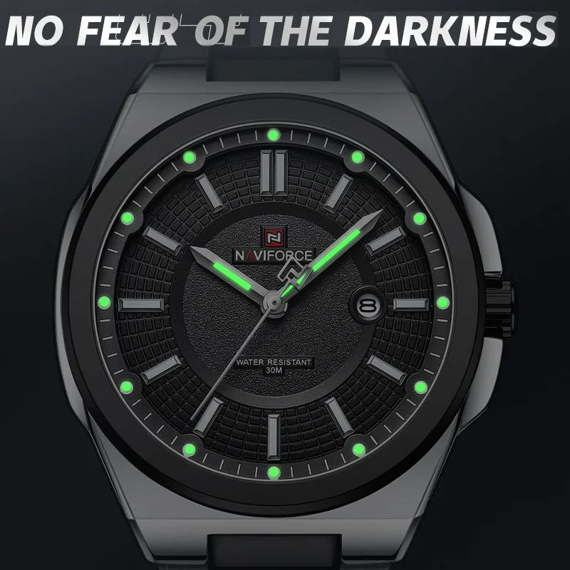 Top Brand NAVIFORCE Men Quartz Watch Stainless Steel Band Casual Sport Male WristWatch Luminous Hot Sale Relogio Masculino