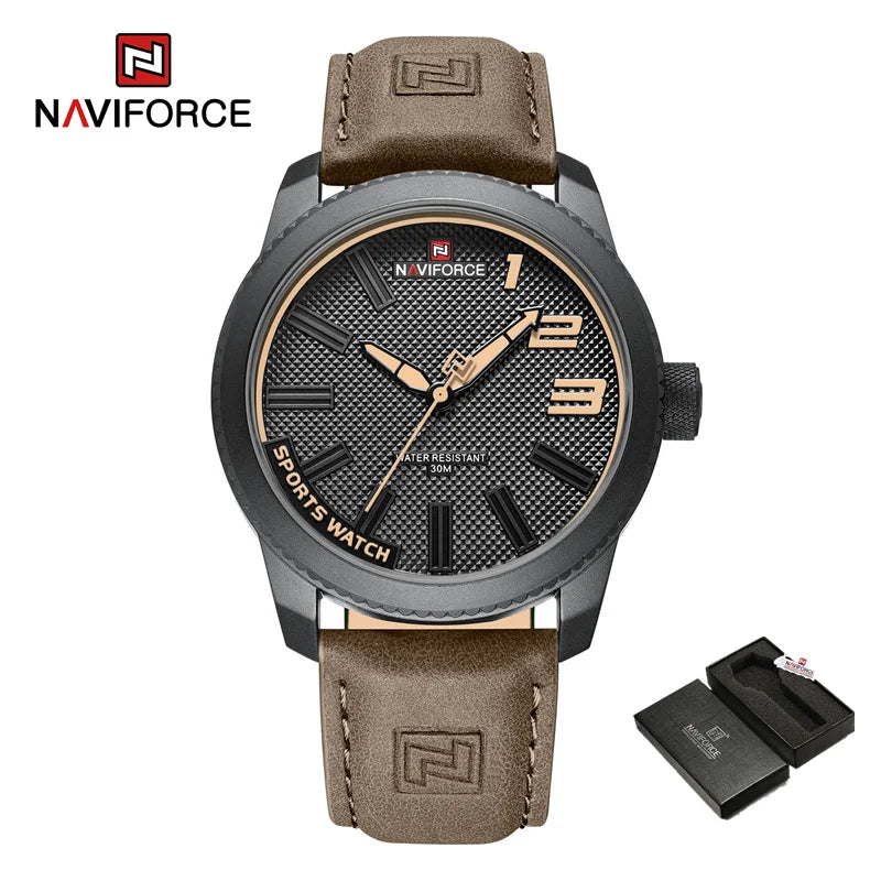 100% Original NAVIFORCE Watch For Men 2022 New Quartz Sport Waterproof Clock Fashion Luxury High Quality Male Leather Wrist Watc