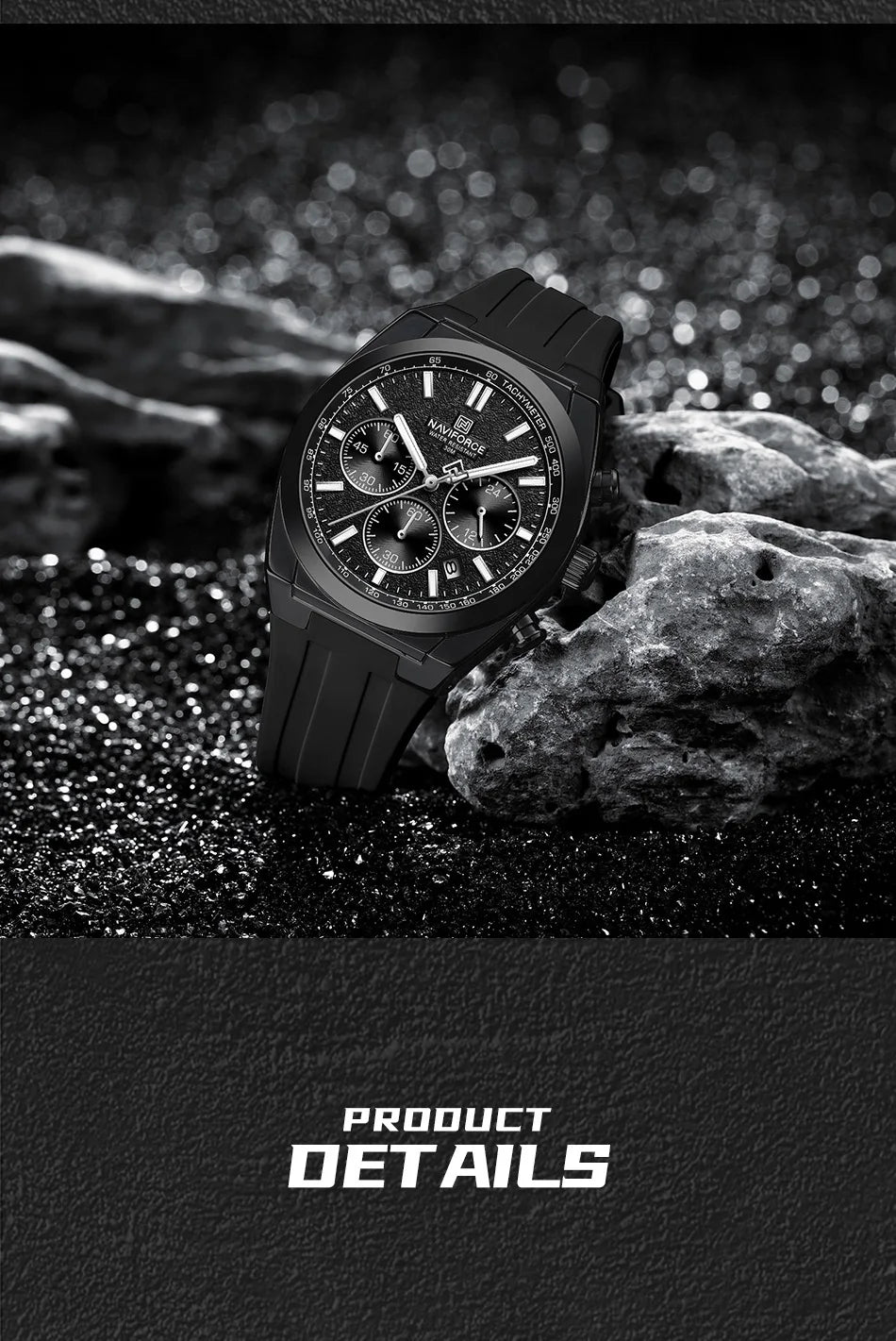 NAVIFORCE Waterproof Sport Watches for Men Military Multi-function Chronograph Wrist Watch Male Luxury Silica Strap Quartz Clock