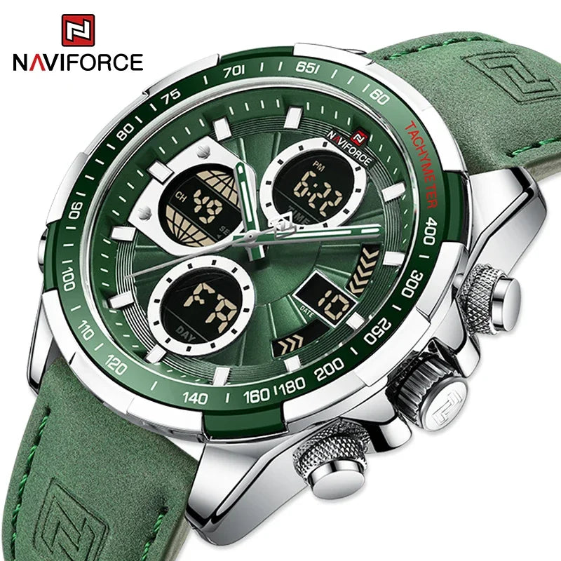 NAVIFORCE Men's Military Watch Multifunction Chronograph Sports 3ATM Waterproof with Alarm Day And Date Display Male Gifts Clock