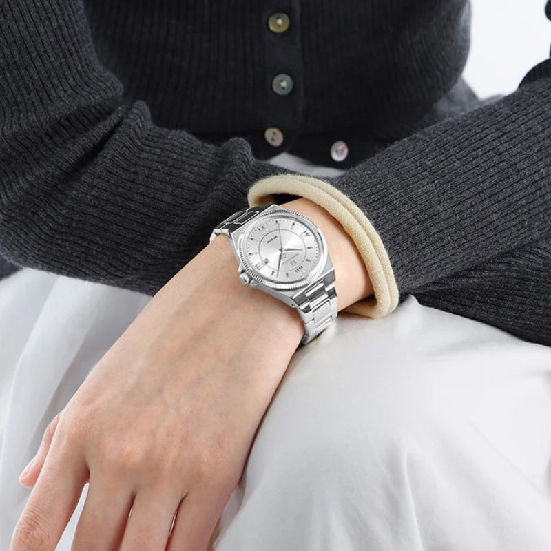 NAVIFORCE Elegant Couple Lover Watches Quartz Calendar Display 30M Water Resistant Watch Stainless Steel Daily Luxury Wristwatch