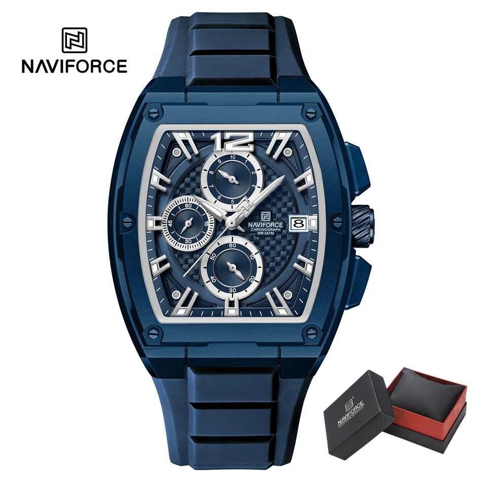 NAVIFORCE Watch for Men Waterproof Luxury Business Sport Casual Wristwatch Clock Mens Multifunction Chronograph Silicone Watches