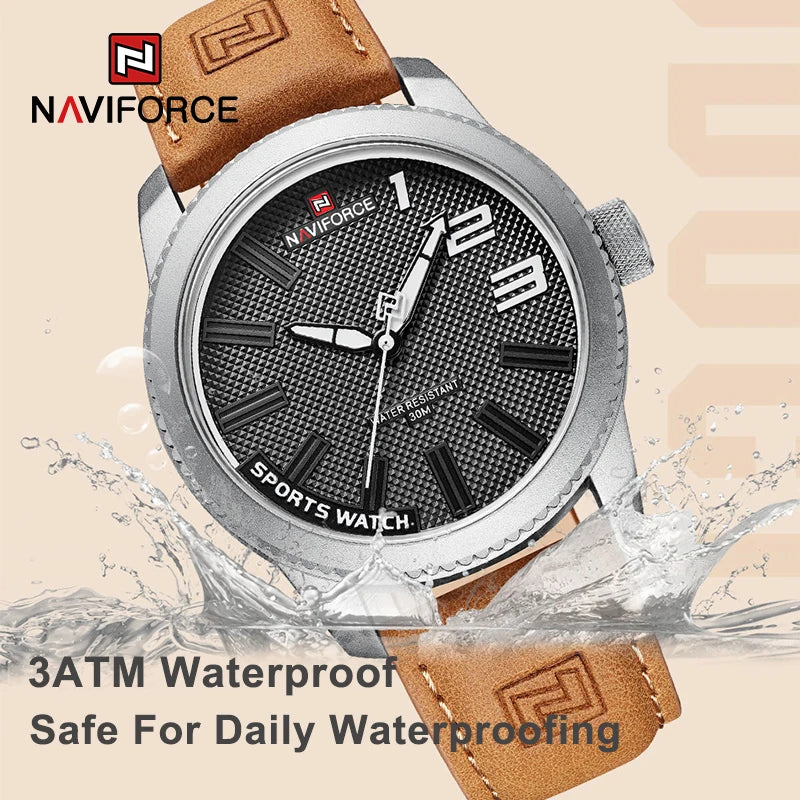 100% Original NAVIFORCE Watch For Men 2022 New Quartz Sport Waterproof Clock Fashion Luxury High Quality Male Leather Wrist Watc