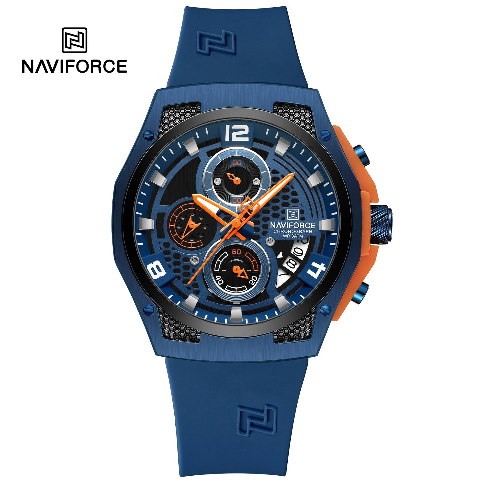 NAVIFORCE 2024 Larger Dial Men Military Watches Male High-end Quartz Calendar Fashion Design Wrist Watches PU Waterproof Clock