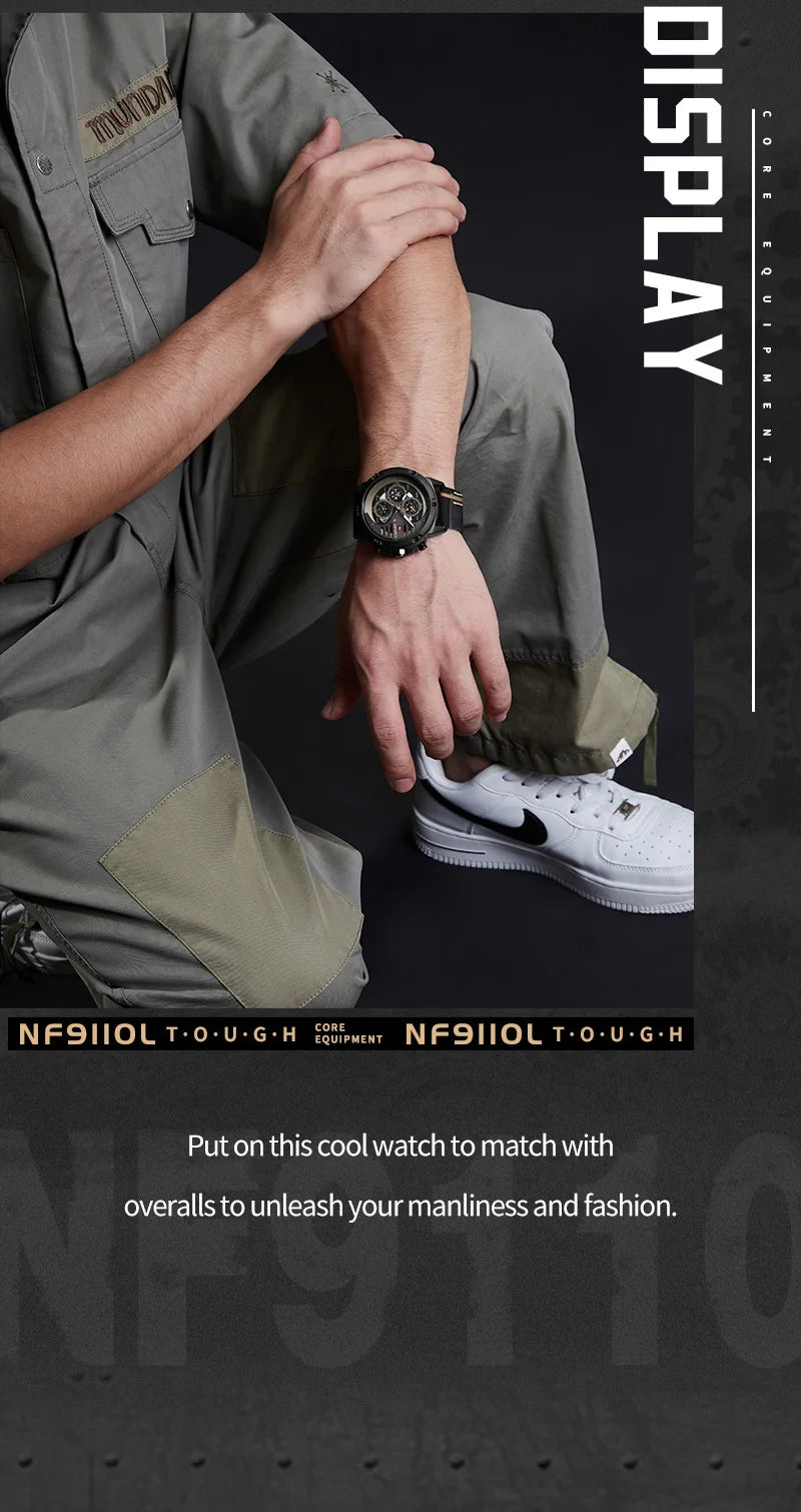 Men's Watches NAVIFORCE Brand Luxury Quartz Watch Man Leather Sport Wristwatches Waterproof Male Clock With Box Set For Sale