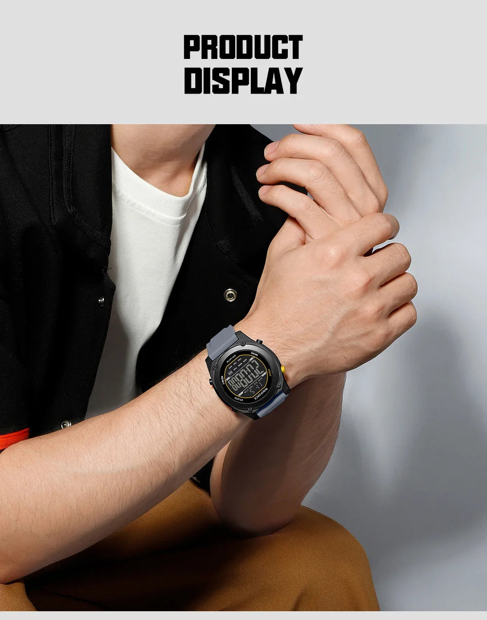 NAVIFORCE Men Digital Watch Sports Fashion Watches Waterproof 50M Man HD Electronic Screen Student Cool Alarm Display Wristwatch