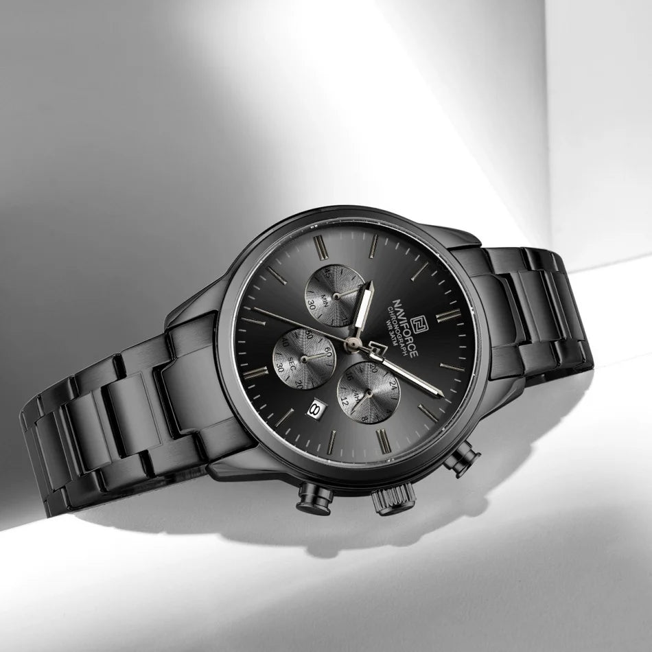Mens Watches NAVIFORCE Fashion Luxury 30M Waterproof Date Display Quartz Watch Man Fashion Steel Band Sport WristWatch Men Clock