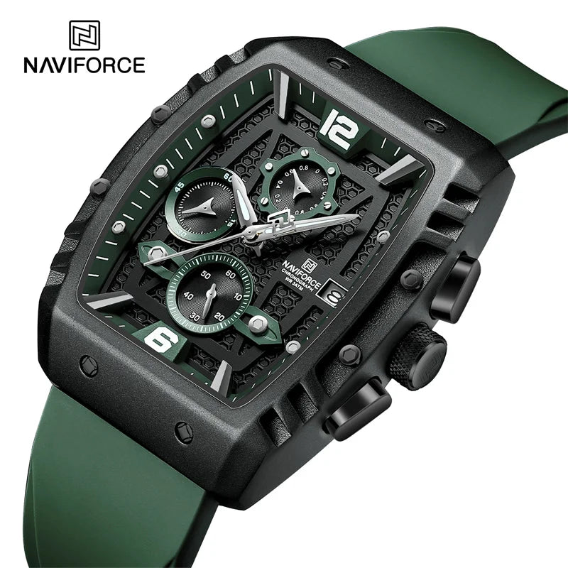 NAVIFORCE Brand 2023 New Men's Watches Luxury Silicone Strap Casual Quartz Wristwatches Sport Waterproof Clock Relogio Masculino