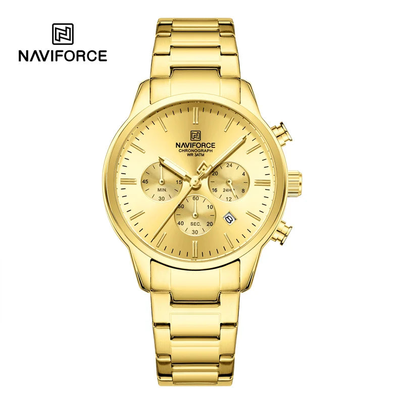 NEW NAVIFORCE Fashion Men's Watch Luxury Waterproof Male Quartz Wristwatch 24 Hour Date Display Male Chronograph Luminous Clock