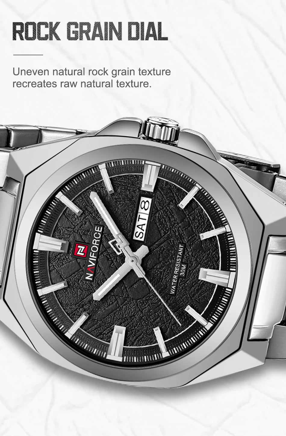 NAVIFORCE Watches for Man Quartz 30M Waterproof Luminous Hand Stainless Steel Business Male Fashion Wristwatch Relogio Masculino