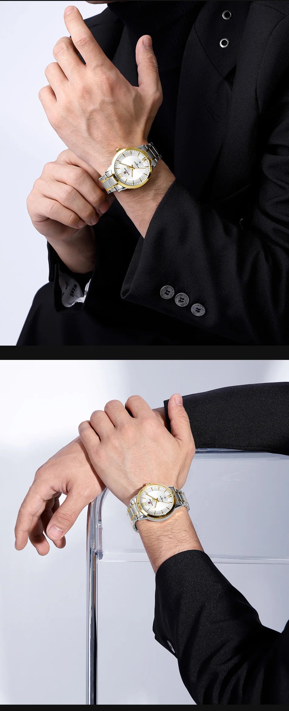 NAVIFORCE Original Watches for Men Military Sports Calendar Clock Luxury Waterproof Quartz Steel Strap WristWatch Reloj Hombre