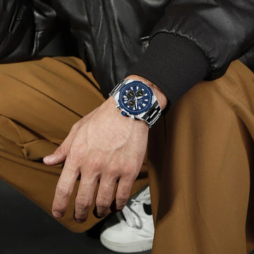 NAVIFORCE Watch For Men Mutifunction Chronograph Quartz Wristwatches Calendar display Military 24 Hours Luminous New Men Clock