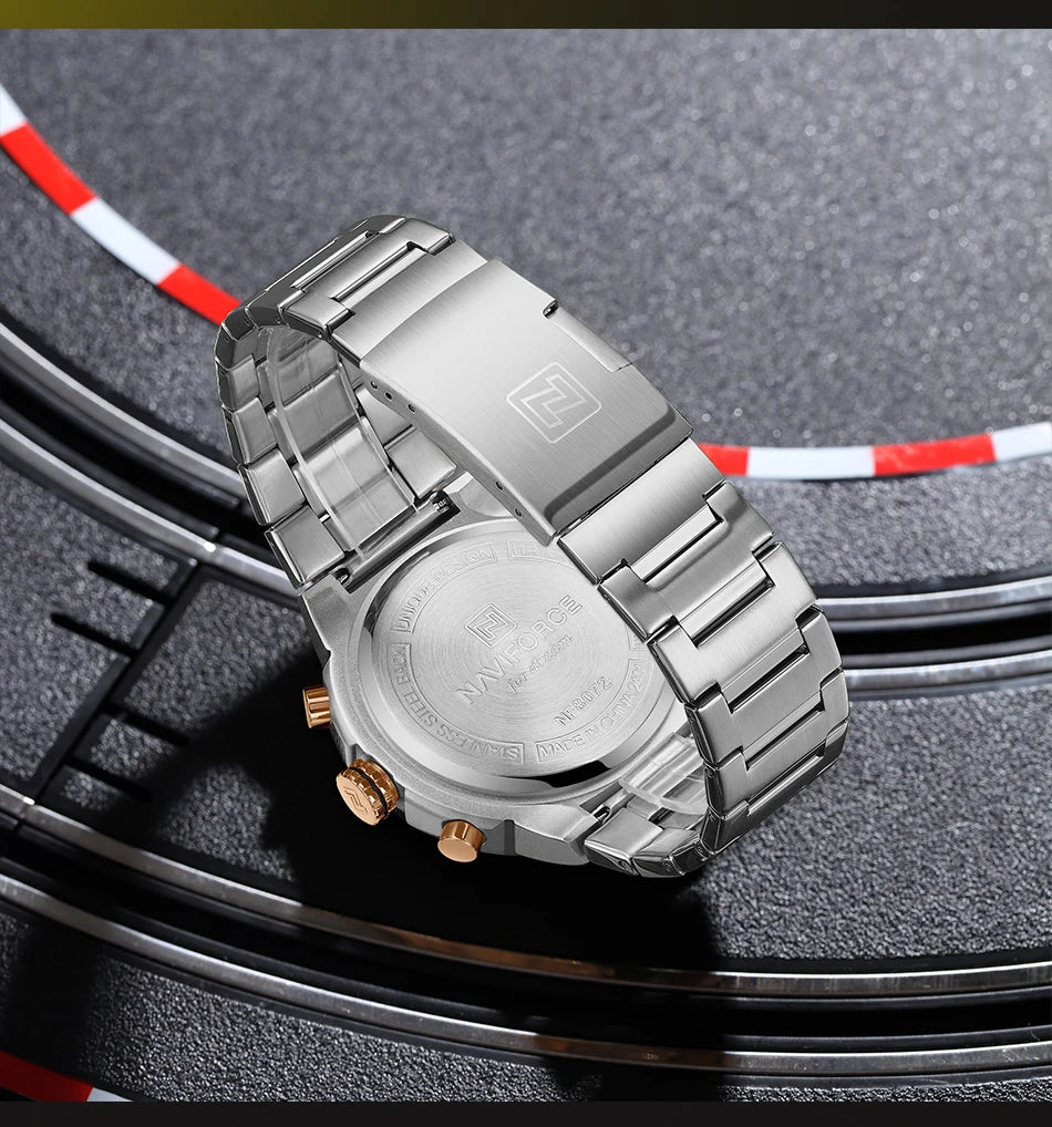 NAVIFORCE 2025 Man Quartz Watch Sport Military Watch For Men Waterproof Luminous Date Chronograph Stainless Steel Men's Watches