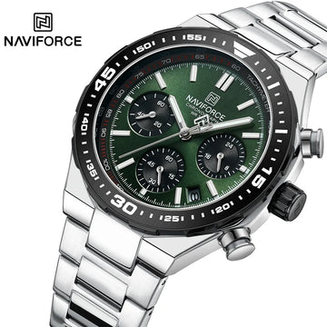 NAVIFORCE 2024 New Men Watch Waterproof Business Casual Date Luminous Quartz Wristwatch Chronograph Stainless Steel Strap Clock