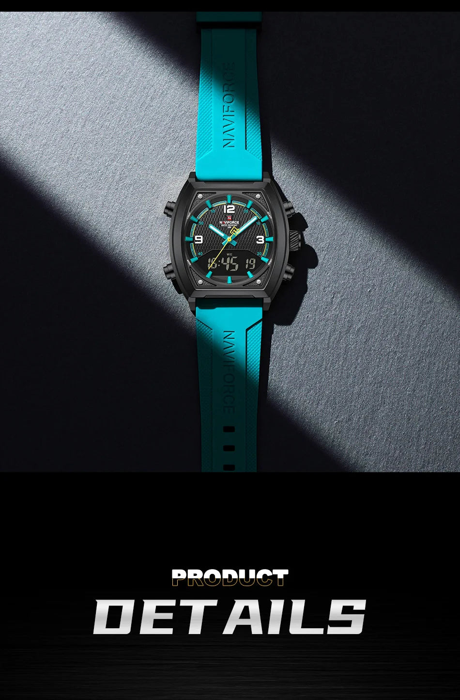 NAVIFORCE Digital Men Military Watch Waterproof Wristwatch Quartz Clock Sports Big Watches Man Dual Display Relogios Masculino