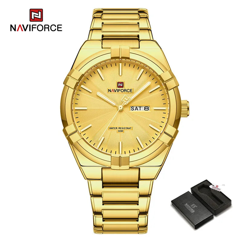 2023 Top Brand NAVIFORCE Men's Watches Fashion Casual Quartz Wristwatch Stainless Steel Waterproof Clock Relogio Masculino