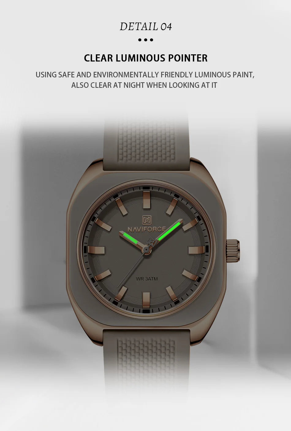 NAVIFORCE Simple Women Watches Luxury Design Silicone Watch Ladies Quartz Wristwatch Womens Polygon Dial Luminous Reloj Mujer