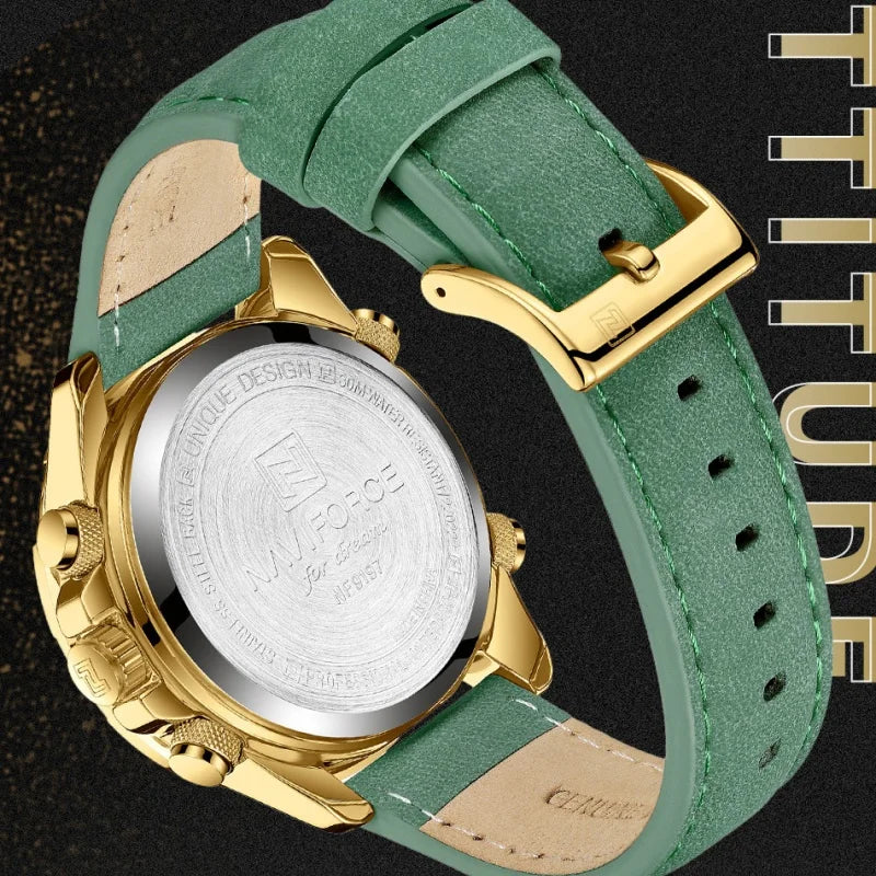 NAVIFORCE Man's Watch Quartz Chronograph Alarm Waterproof Big Clock Digital Military Luxury Male Wristwatch Gift Box NF9197L